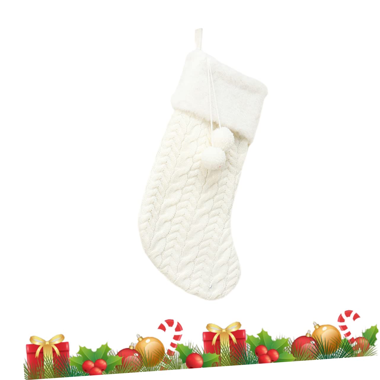 Alipis 3St weihnachtsdeko Weihnachtsfeier Weihnachtsstrümpfe Stricken Weihnachtsstrumpf weihnachtssocken Super Weihnachtssocke weihnachtsgeschenkbeutel Weihnachten Socken aufhängen Weiß