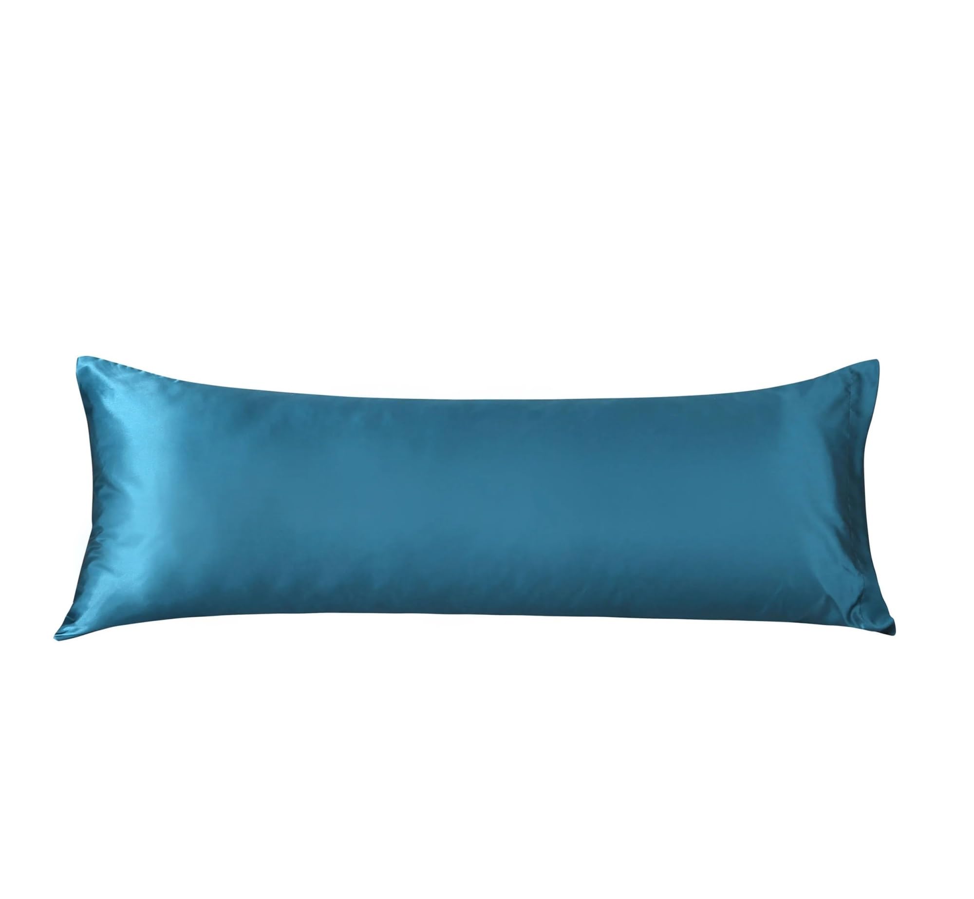 Silky Pillow Covers, Double Satin Silk Pillowcases Solid Color Body Size 20x54 Inches For Home Hotel Hospital(Teal)