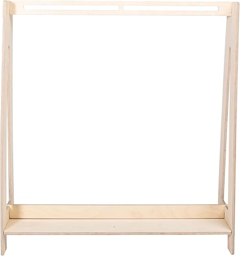 Miniatura 19 de Sweet Home from wood Armario infantil – Perchero de madera con riel colgante y estante de exhibición para niños – Muebles de tocador DIY (negro)