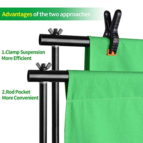 Emart Photo Video Studio 8.5 X 10Ft Green Screen Backdrop Stand Kit, Photography Background Support System With 10 X12Ft 100% Cotton Muslin Chromakey Backdrop #TOP3
