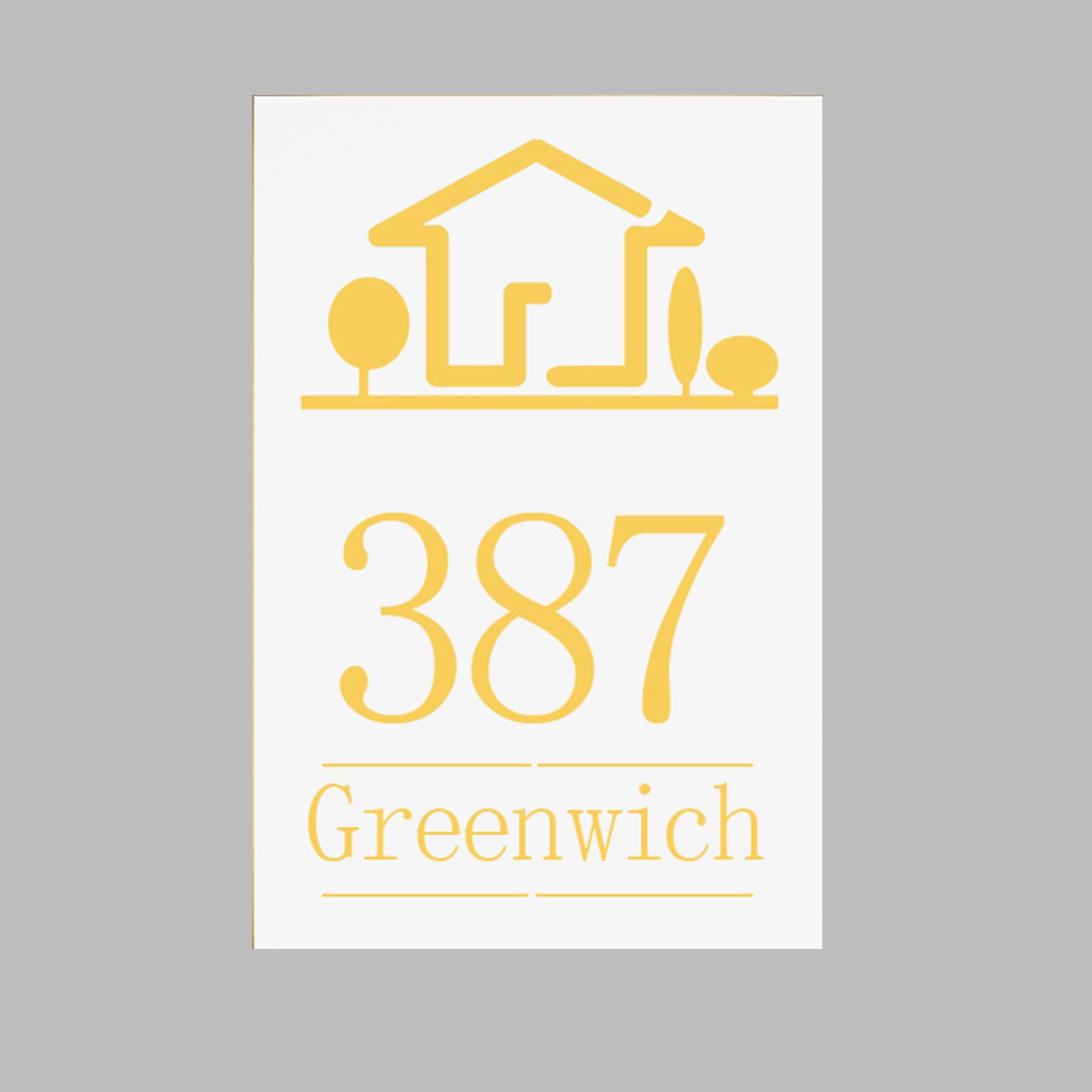 LED-Adressennummernschild, Rechteckig, Silberfarben, Edelstahl Und Acryl, Von Hinten Beleuchtet, Schwimmendes Hausschild, Türnummernschild, Beleuchtete Adressschilder, Warmes Licht,45*35