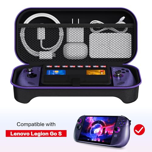 Etui ivoler kompatybilne z Lenovo Legion Go S 2025, przenośne etui ochronne z twardą skorupą i miejscem na 8 gier i inne akcesoria
