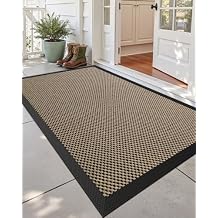 DEXI Front Door Mat Outside Entrance, 3x5 ft Rubber Entry Doormat Heavy Duty, Non Slip Welcome Mats for Inside House Floor Entryway Exterior Patio, Beige