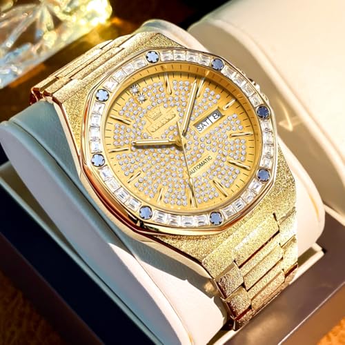 Image of OLEVS Automatic Mens Watches Self Winding Mechanical Business Luxury Dress Wrist Watch Stainless Steel Waterproof Luminous Day Date