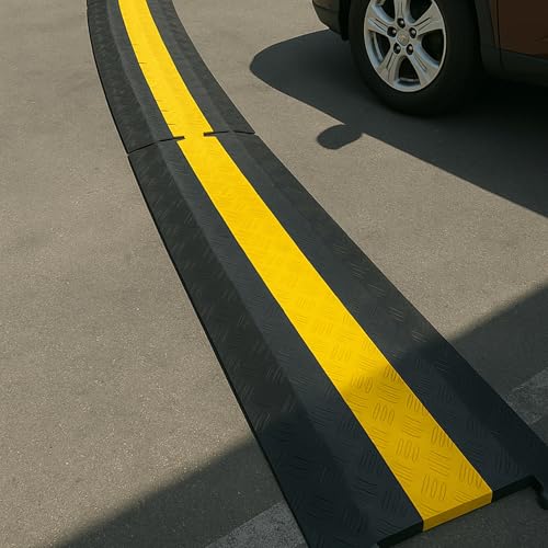 Guardian 2-Channel Cable Protector Cover Electric Wire Hose up to 3.25\" Outside Diameter Hinged Lid 10,000 lb. Per Axle Capacity