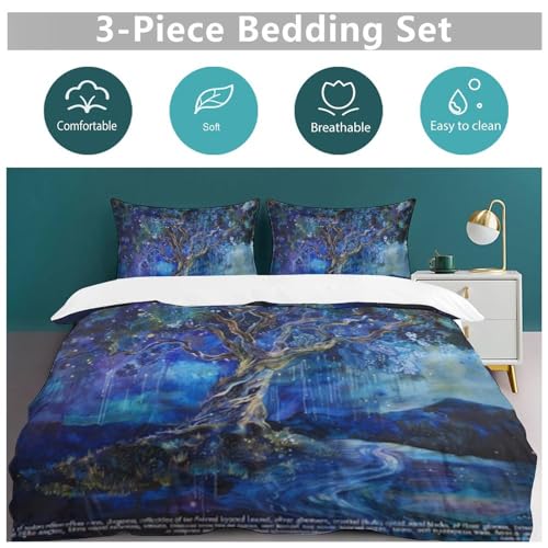 Housse de couette 135x200 avec taie d'oreiller en microfibre arbre de vie