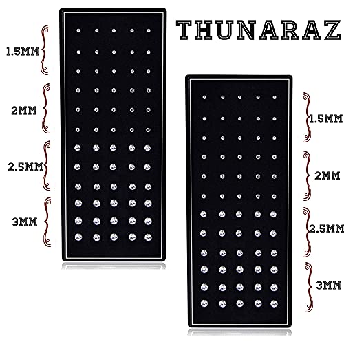 Thunaraz 60-120Pcs Stainless Steel Nose Studs Rings Piercing Pin Body Jewelry 22G 1.5Mm 2Mm 2.5Mm (E:120Pcs Silver Tone) #TOP6