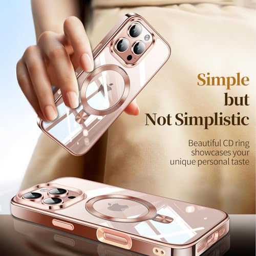 Image of ESTPEAK Desert Titanium CD Mag-Stand Case for iPhone 16 Pro Max Case with Invisible Magnetic Ring, [Fit for MagSafe] [Never Yellowing] Top Clear Phone Case Cover for iPhone 16 ProMax 6.9 inch