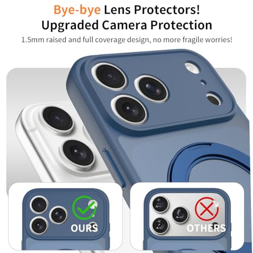 Image of Magnetic Case for iPhone 17 Pro Max With Magnetic Ring Stand, [Compatible with Magsafe] [Military Grade Drop Protection] Shockproof Phone Cover for iPhone 17 Pro Max Full Camera Protection 6.9 inch Blue