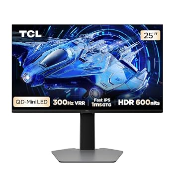 Monitor Gamer TCL 25 Polegadas QLED Mini LED Full HD G64 300Hz 1ms (GtG) Freesync HDR 600 nits 25G64