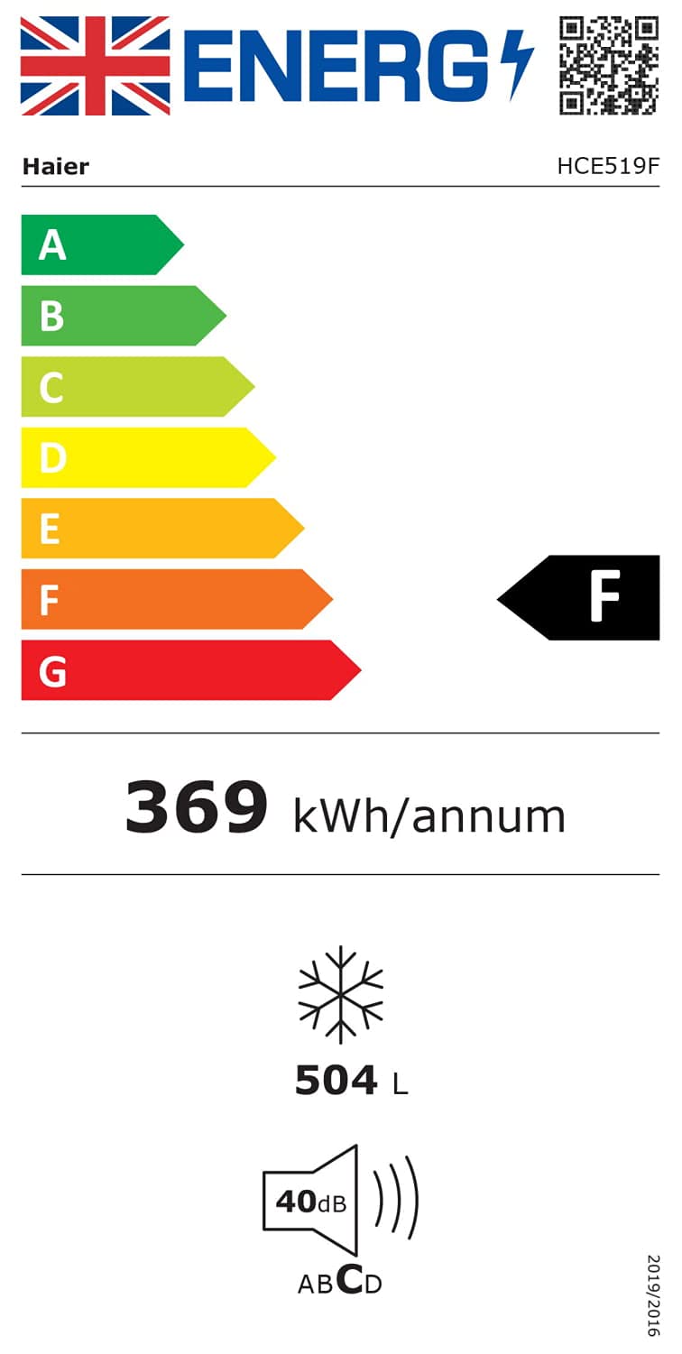 Haier HCE519F Freestanding Chest Freezer, 519L Total Capacity, With