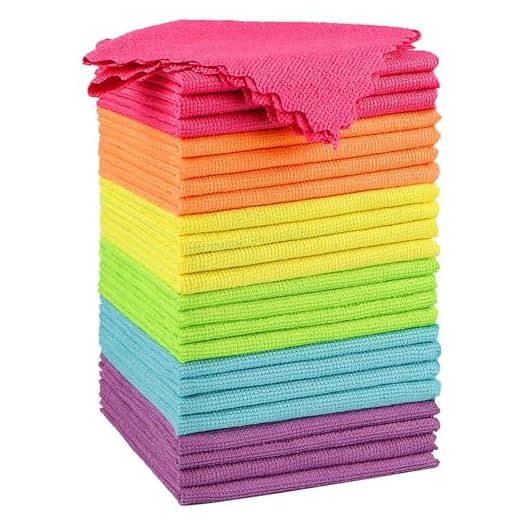 Orighty Microfiber Cleaning Cloth 24 Pack, Highly Absorbent Cleaning Supplies, Lint Free Cloths for Multiple-use, Powerful Clean Rags for House, Kitchen, Car Care (Multi-Color) 11.5 x11.5 inch