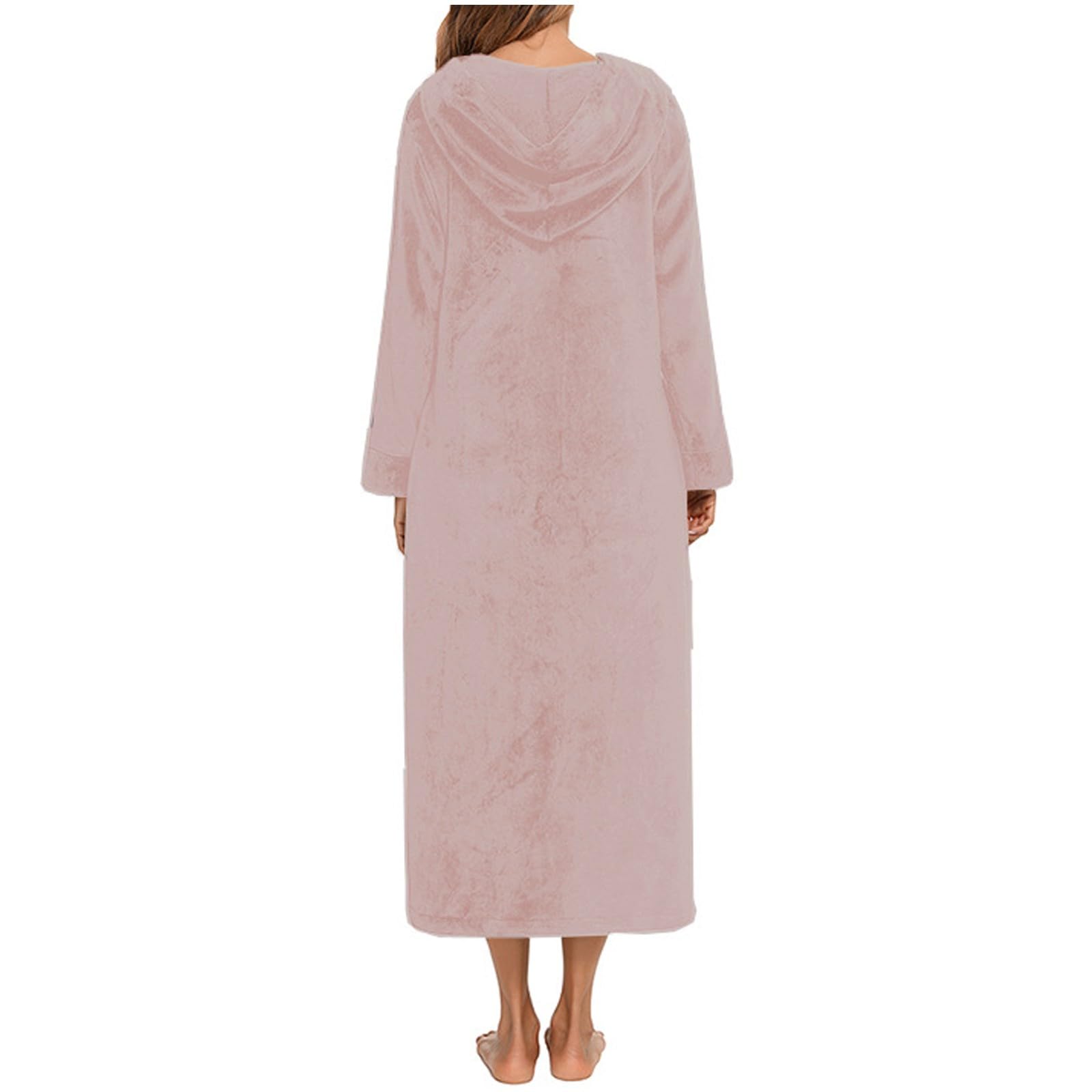 Generisch Accappatoio in morbida flanella con maniche lunghe e cerniera, comodo abbigliamento da salotto in pile con tasche, coperta portatile per rilassarsi a casa