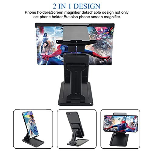Lcool 12 Inch Screen Magnifier For Smartphone– 3D Hd Phone Screen Amplifier With Foldable Phone Stand Adjustable Angle, Compatible With All Smartphones(Black), 10 X 6.4 X 0.86 Inch (P20) #TOP1