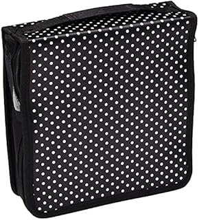 docrafts Papermania Stamp and Die Black Polka Dot Storage Case with 10 Pockets Containing Magnetic Sheets