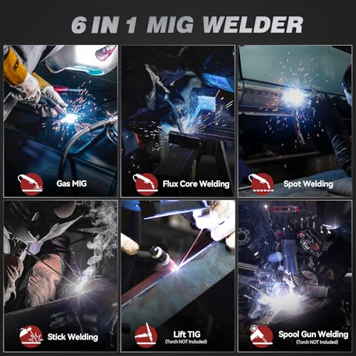 Image of ARCCAPTAIN MIG165 Pro MIG Welder Machine 165A 120V 240V 6-in-1 Multiprocess | APP Control, Large Screen, Synergy Control MIG, MMA, Spool Gun, Lift TIG, 2T 4T, Home Farm Repair, DIY, Metalworking Tool