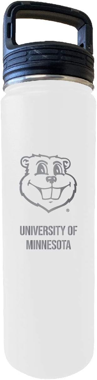 Minnesota Gophers 24 oz Engraved Black Insulated Double Wall Stainless Steel Water Bottle Tumbler Officially Licensed Collegiate Product