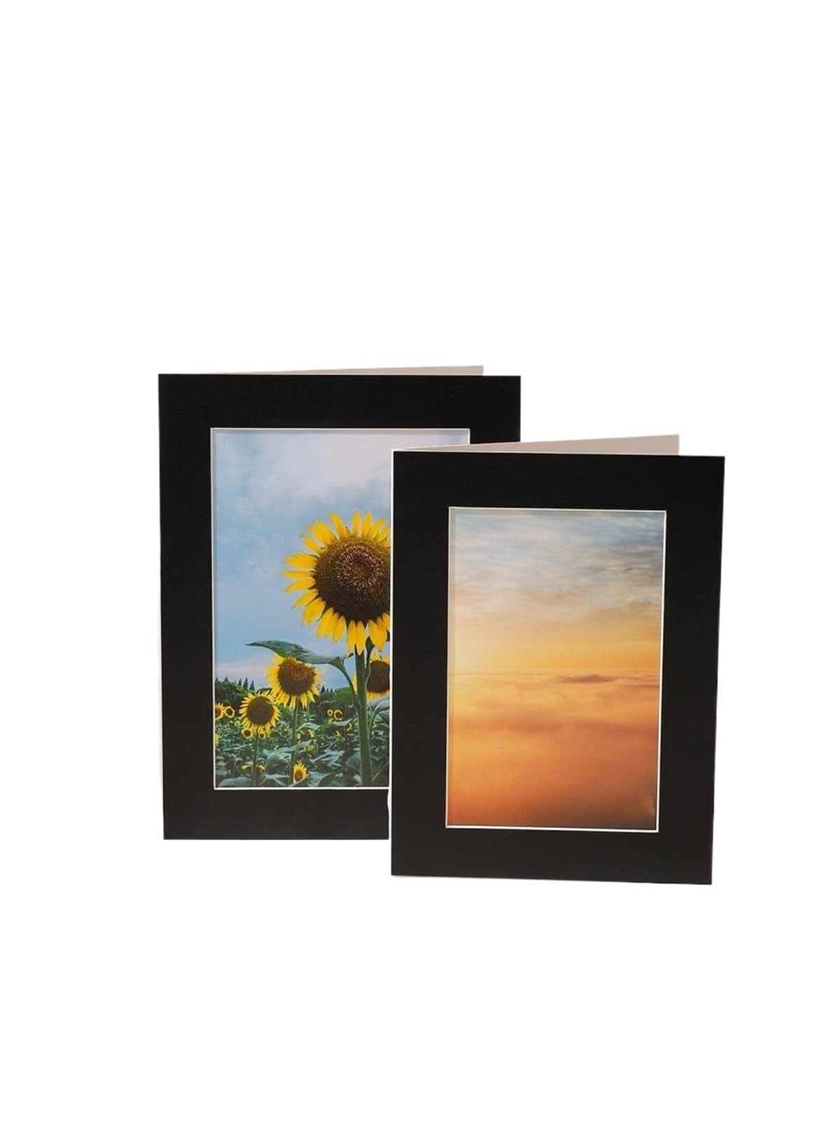 Gwyzax Cardboard Photo Frames 8Pcs Paper Photo Frame Simple Solid Color Cardstock Picture Frame(Black,7 inch)