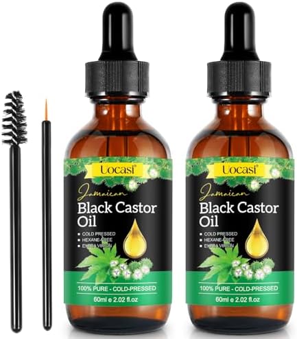 Uocasi Jamaican Black Castor Oil - 2Pack, 100% Pure Cold Pressed ...