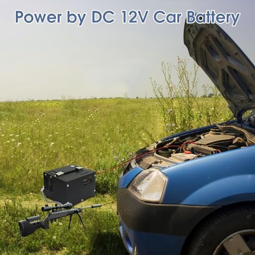 Miniatura 4 de Compresor de aire PCP, 4500Psi 30mpa 12V DC aceite sin agua bomba de alta presión compresor portátil PCP para pistola de aire y paintball