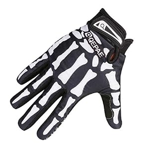 Skeleton Gloves Adjustable Lightweight Racing Skull Sports Work Bone Gloves Anti-Slip Breathable for Men & Women Motorcycle, Cycling, Biking, Workout