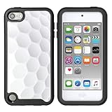 MYTURTLE Shockproof Hybrid Case Hard Silicone Shell High Impact Cover with Stylus Pen and Screen Protector for iPod Touch 5th 6th Generation, Ball Sports Football Tuff