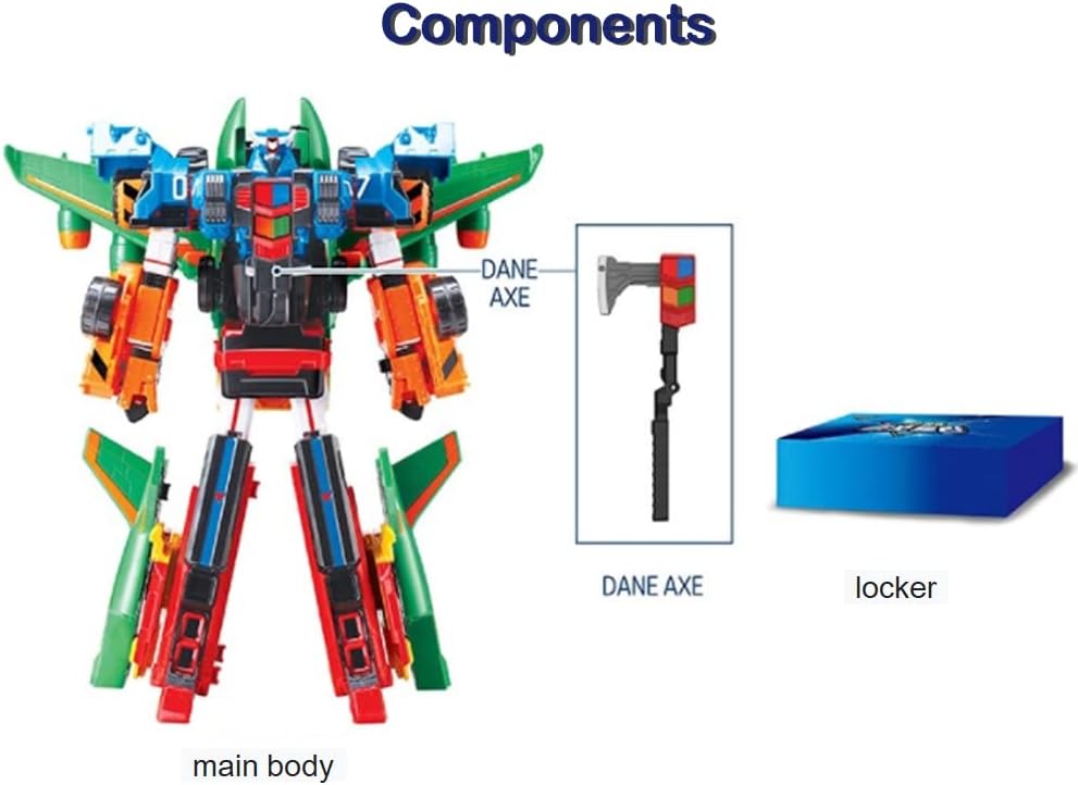 Tobot V KingFortran 4-Stage Combined Robot, Airplane, Excavator, Bus, Race car 20.4x4.9X14.6 (in)