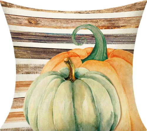 Vakado Fall Throw Pillow Covers 18X18 Set Of 4 Thanksgiving Day Pumpkin Autumn Maple Decorative Cushion Cases Home Decoration Porch Decor Farmhouse Rustic For Patio Couch Sofa Bench Furniture #TOP1