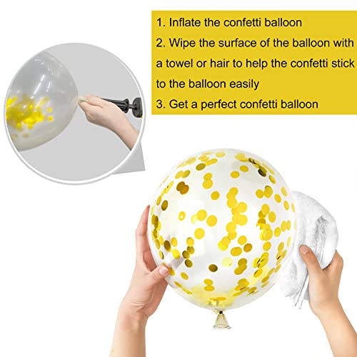 Image of TUPARKA 12 inches Black Gold Confetti Balloons Kit 60 Pack Metallic Gold Black Party Balloon for Birthday Graduation Baby Shower Wedding Anniversary Party Supplies