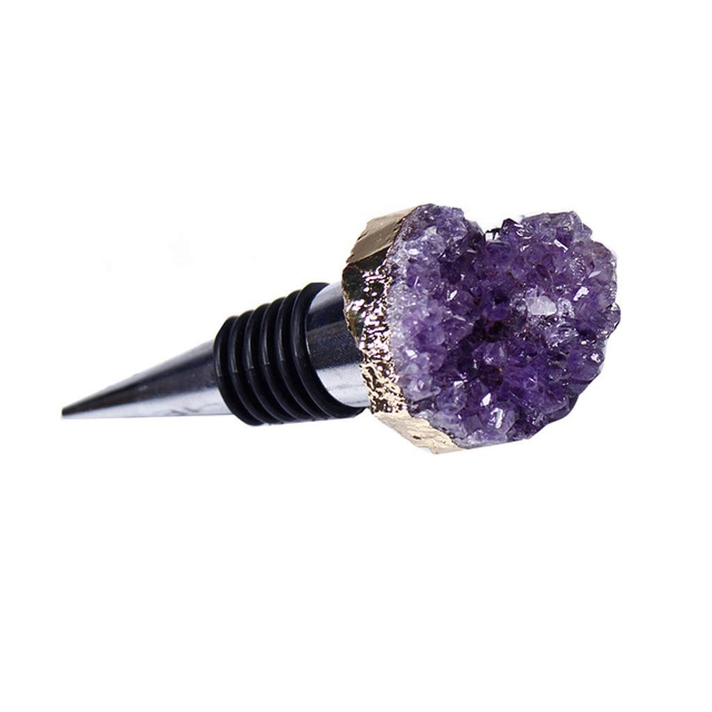 1pcs natürlicher Amethyst-Cluster geformter Rotwein-Champagner-Wein-Flaschen-Stopper-Valentinsgruß-Hochzeits-Geschenke-wiederverwendbarer Stopper