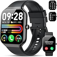 Smartwatch Uomo Donna, 1.96" Orologio Smartwatch con Effettua/Risposta Chiamate, 112+ Sportive Smart Watch IP68 Impermeabile, Fitness Tracker con Contapassi Sonno/Cardiofrequenzimetro per iOS Android