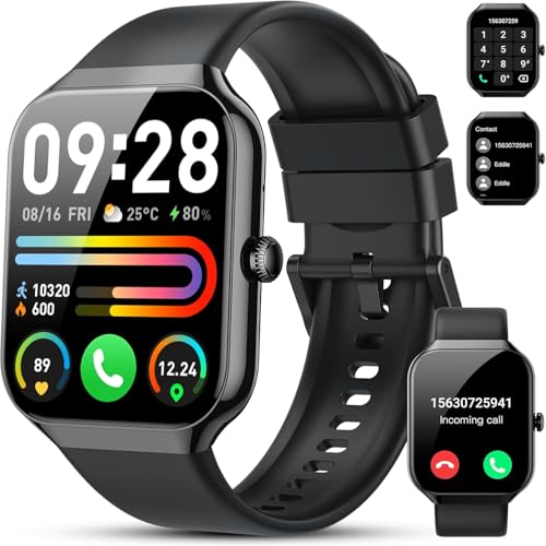 Smartwatch Uomo Donna, 1.96' Orologio Smartwatch con Effettua/Risposta Chiamate, 112+ Sportive Smart Watch IP68 Impermeabile, Fitness Tracker con Contapassi Sonno/Cardiofrequenzimetro per iOS Android