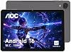 Tableta AOC de 10 pulgadas Android 16, pantalla IPS de alto brillo 120Hz HD, procesador de 8 núcleos, Widevine L1 para streaming HD, 4GB RAM 128GB almacenamiento (expansión 1TB), batería 6000mAh, WiFi, Face ID, cuerpo metálico, Gris 2