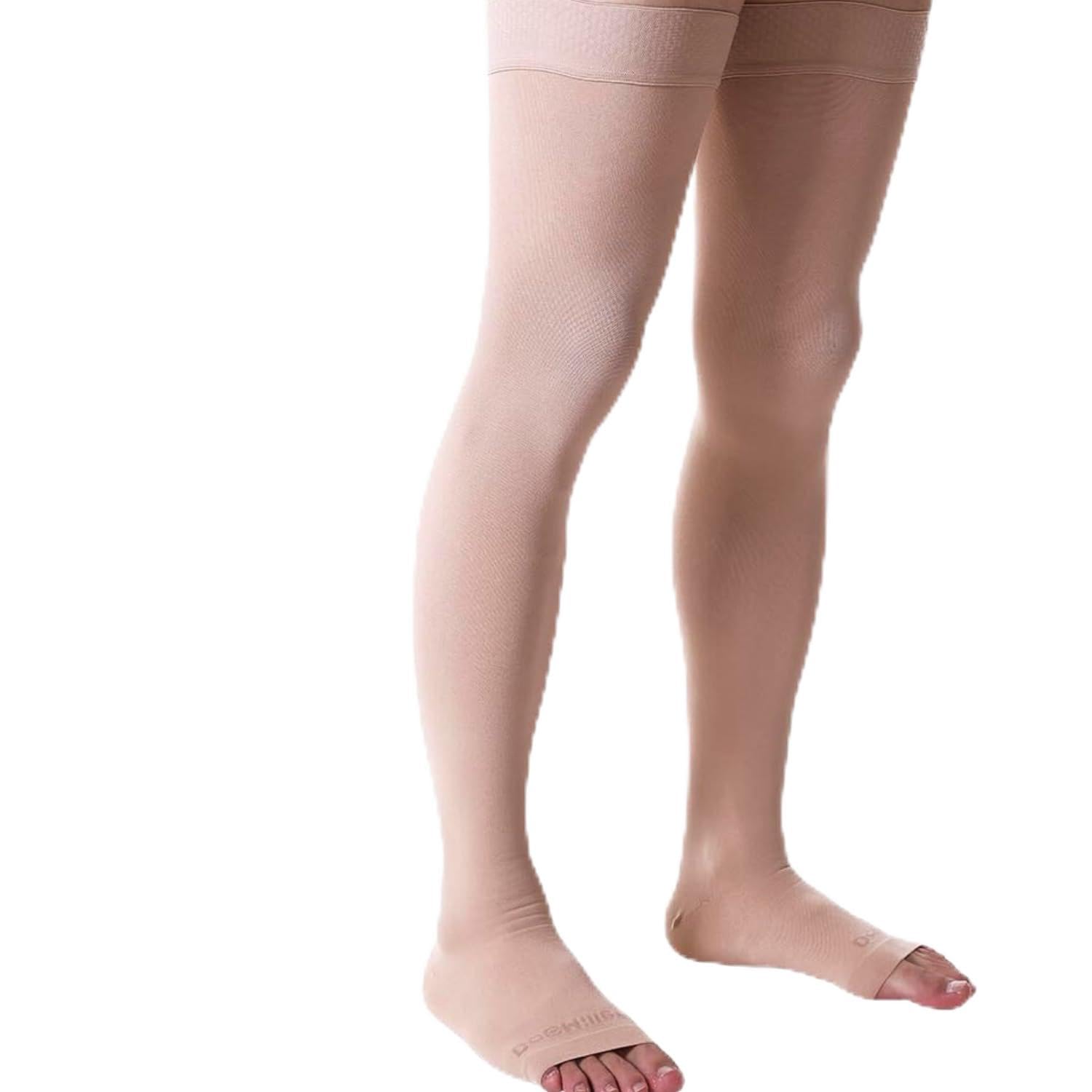 Thigh High Compression Socks - Open Toe, 20-30mmHg for Varicose Veins, Calf, Leg & Ankle Support, Pregnancy & Maternity Stockings, Small to Plus Size