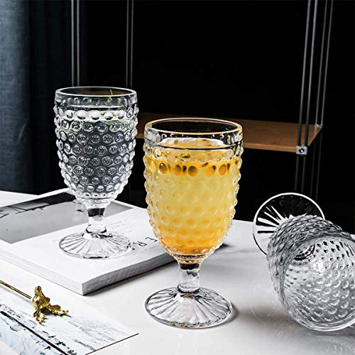 Everest Global Hobnail Beverage Glass Goblet Water Glasses Set Of 6, 13 Oz For Iced Tea Soda Wine Milk Coke Bubble Juice And Beer Perfect For Dinner Table Parties Bars Restaurants (Crystal Clear) #TOP4