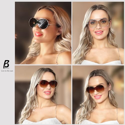 BOTPOV Trendy Aviator Sunglasses Men Women Retro Metal Frame Shades Lentes De Sol Para Mujer BP36122