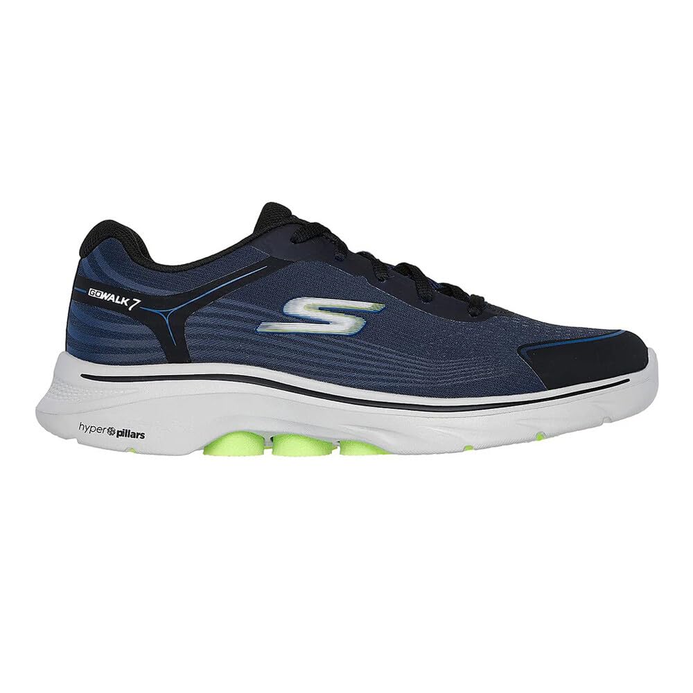 SKECHERS MENS, GO WALK 7, NAVY/LIME