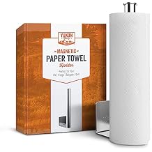 Yukon Glory Magnetic Paper Towel Holder for Refrigerator & Grill, Stainless Steel, Strong Magnet, Rotatable, Non-Scratch Pad
