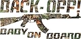Camo Back Off Baby on Board Sticker Decal