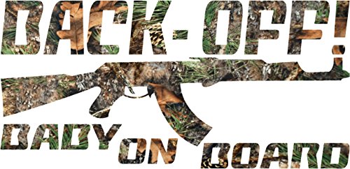 Camo Back Off Baby on Board Sticker Decal