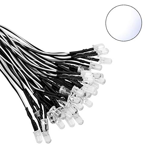 TONGXU 50 Stück, ultrahell, 12 V, LED-Diode, vorverdrahtet, 6 Farben (weiß) Cover