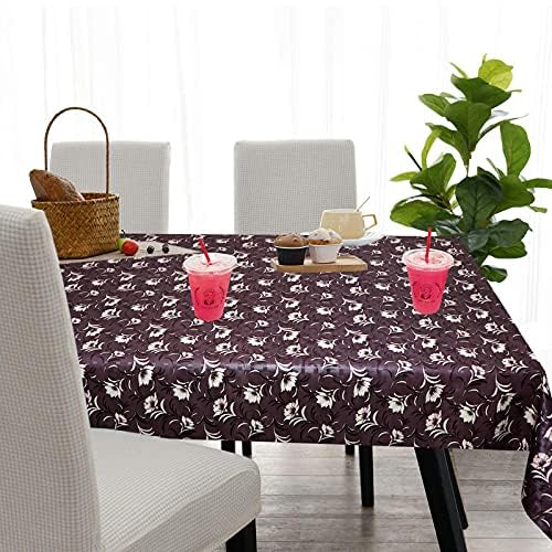 Image of Dakshya Industries PVC Waterproof Withoutlace Dining Table Cover (Size - 54X78 Inch) Rectangle 6 Seater Heat Rasistant Table Cloth (T11)