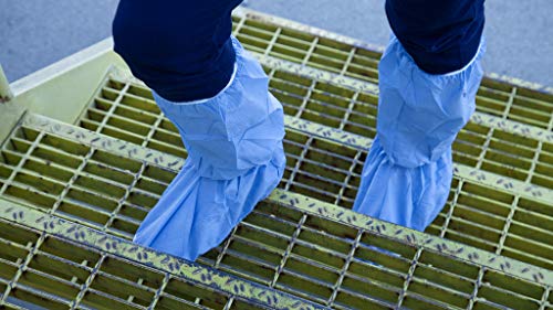 Quest Traction Disposable Boot and Shoe Covers - 18" Tall Foot Protectors – Durable Non Slip Protection - Water/Skid Resistant Booties - Medical Boot Covering - Blue, Medium, 3 Pairs - Thumbnail 5