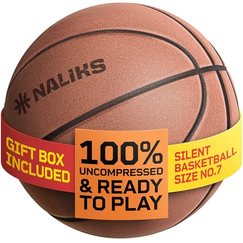 NALIKS Silent Basketball Size 7, 29.5” – Airless Indoor Basketball