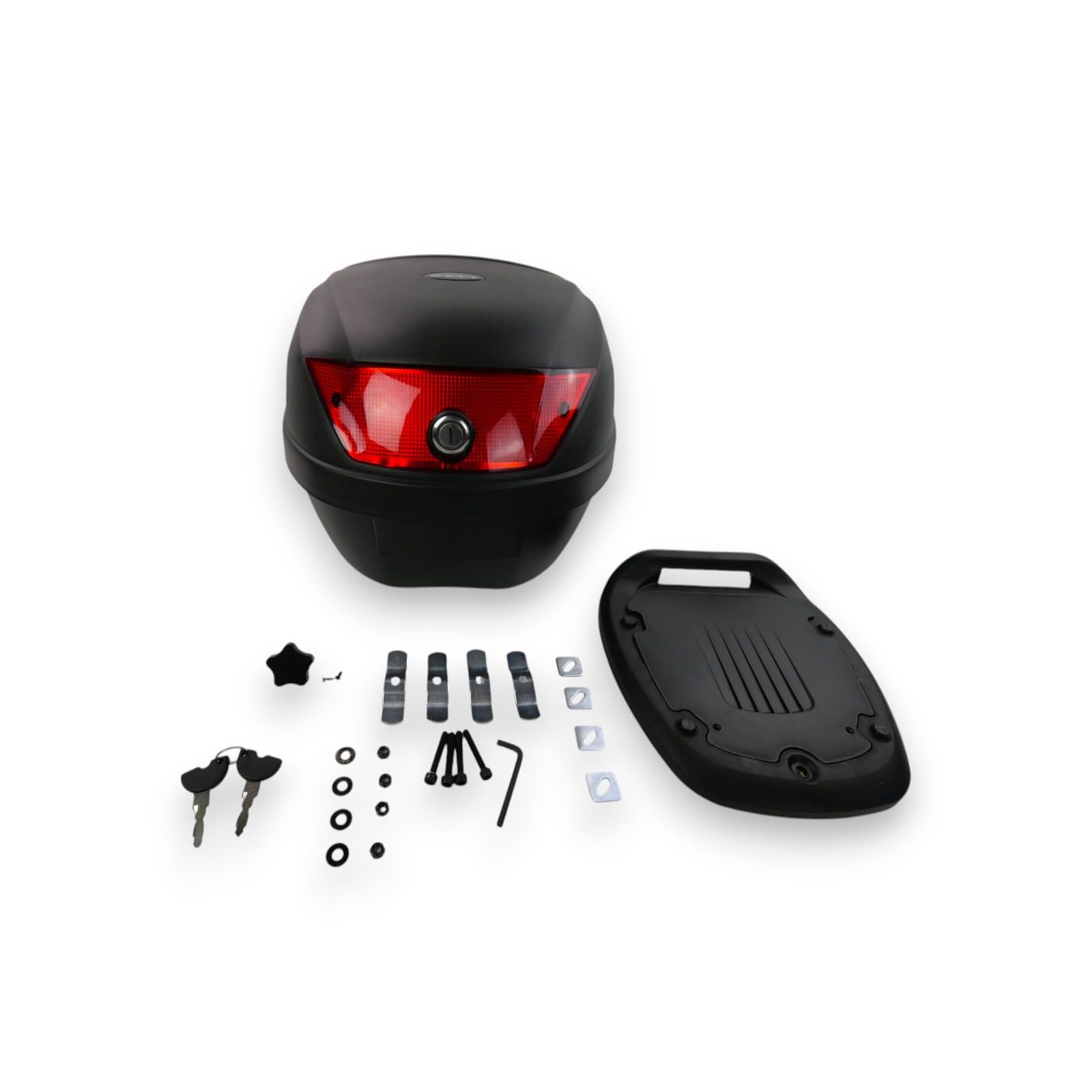 Universal Motorradkoffer Top Case Motorrad Motorroller Quad Koffer schwarz 28L