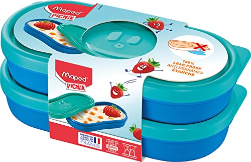 Maped- Concept Kids Boîte à goûter, 870903, Bleu, 2X 150 ML
