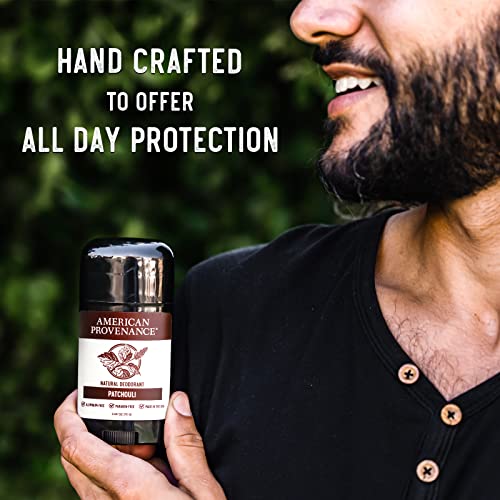 American Provenance All Natural Deodorant For Men - Aluminum Free Deodorant For Men That Lasts All Day - Made In The Usa With Essential Oils & Cruelty Free - Patchouli (2 Pack) #TOP3