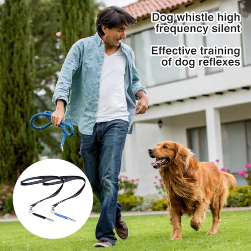 2Stück Hundepfeife Rütter Rückruf,Hundepfeife Hochfrequenz Lautlos,High-Frequency Quiet Adjustable Barking With Lanyard Hundepfeife Lautlos,Vielseitig Erziehungshilfen Für Klicker Hunde (Schwarz Blau)