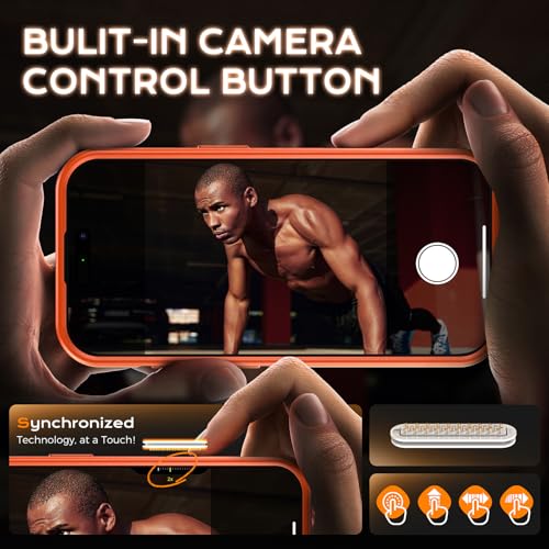 Image of TOCOL for iPhone 16 Pro Max Case with Slide Camera Cover, Kickstand and Camera Control Button, Fit for MagSafe, Rugged Solid Phone Case, Non-Slip, Drop Protection, Orange