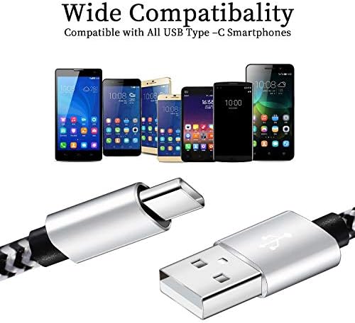 QQLIKE USB Type c Cable, 5 Pack (6FT) Nylon Braided USB C Cables 3A Fast Charging Charger for Samsung Galaxy S9/S8 Note8/9 20 10 S21 S20 S10 Plus C Cord - 5